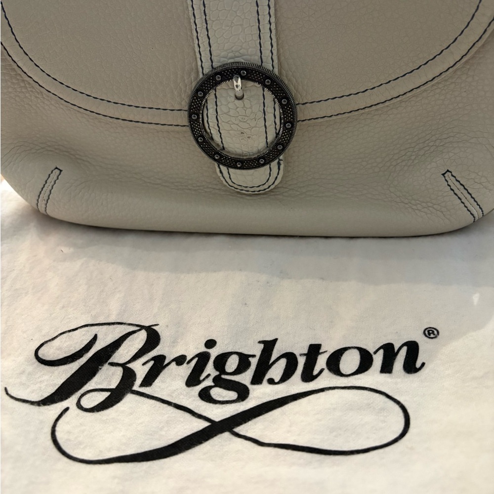 Brighton Cream Shoulder Bag with Circular Hardware